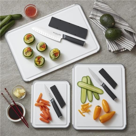 Classic Plastic Cutting Board, 11 inch x 14 inch, White and Gray - Picture 8 of 8